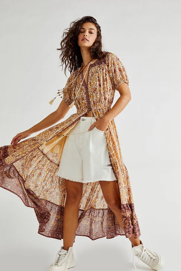 Women Printed Dresses Free People Sundown Gown Spice