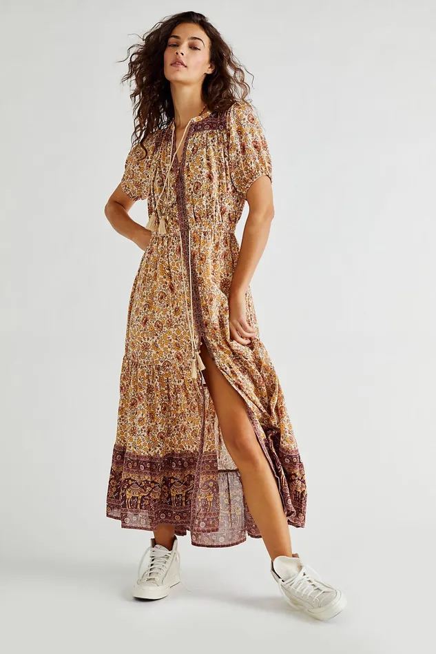 Women Printed Dresses Free People Sundown Gown Spice