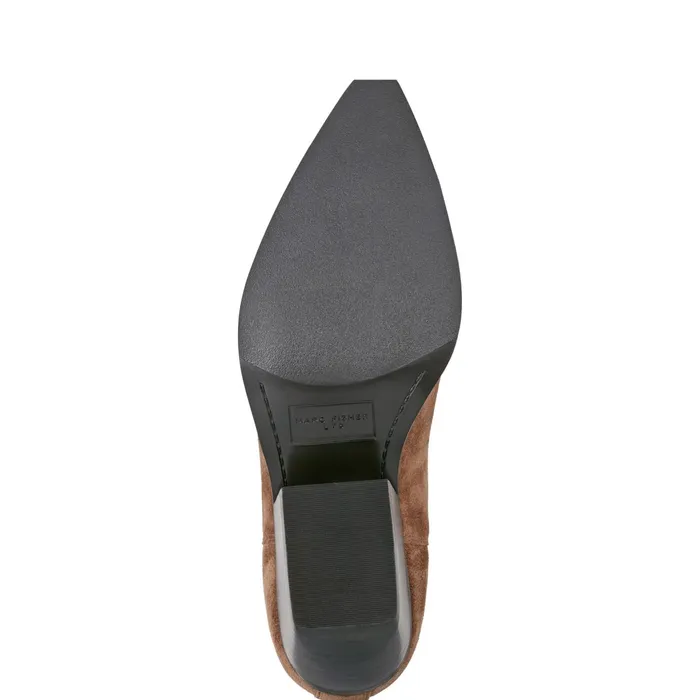 Women Pryce Western Bootie Natural Suede Marc Fisher Booties