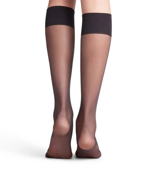 Women Pure Matt 20 DEN Women Kneehigh Socks Black FALKE Fullyfashioned Stockings