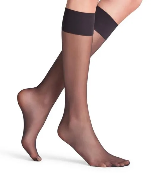 Women Pure Matt 20 DEN Women Kneehigh Socks Black FALKE Fullyfashioned Stockings