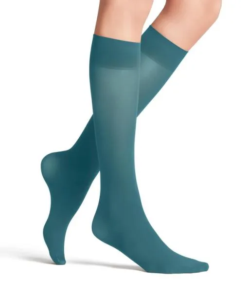 Women Pure Matt 50 DEN Women Kneehigh Socks Peacock FALKE Fullyfashioned Stockings