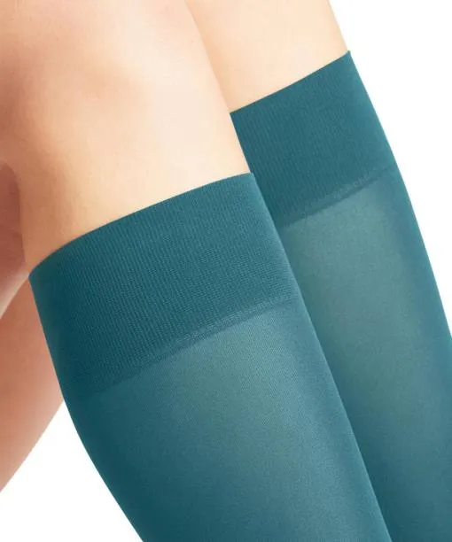 Women Pure Matt 50 DEN Women Kneehigh Socks Peacock FALKE Fullyfashioned Stockings