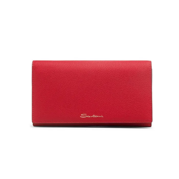 Women Red Leather Crossbody Bag Santoni Bags