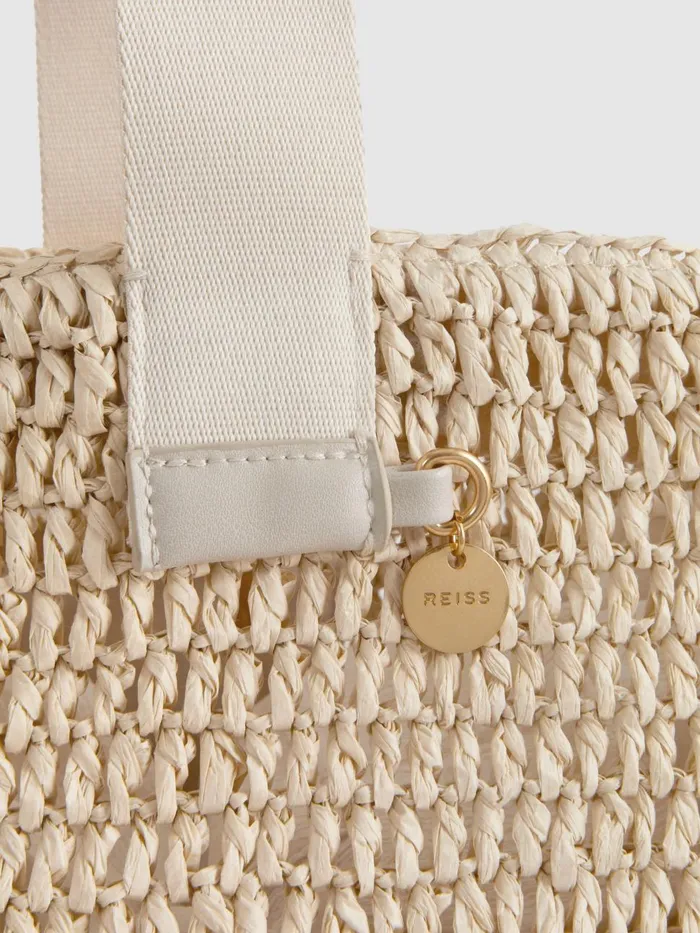 Women Reiss Bags Emeryson Woven Tote Bag Natural