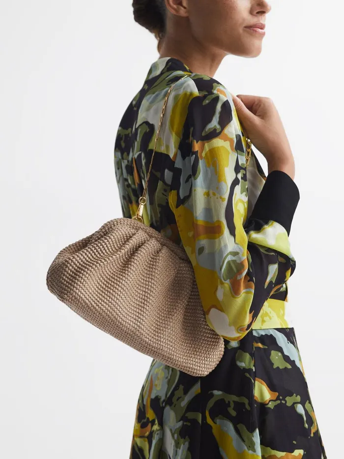 Women Reiss Bags Gia Raffia Clutch Bag Natural