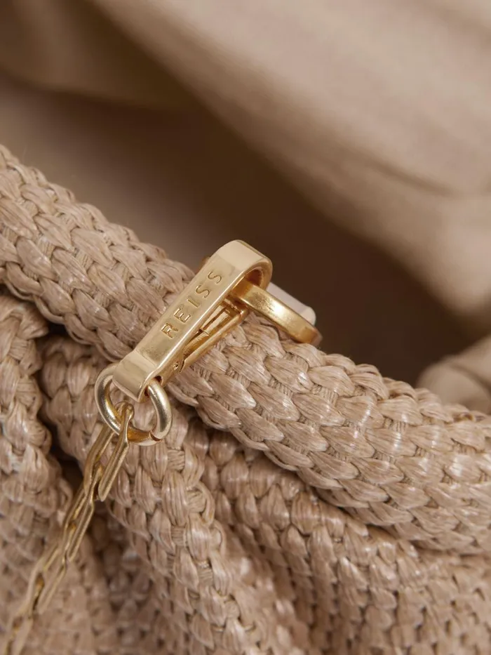 Women Reiss Bags Gia Raffia Clutch Bag Natural