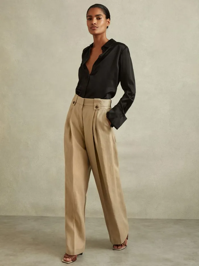 Women Reiss Blouses and Shirts Hailey Silk Shirt Black