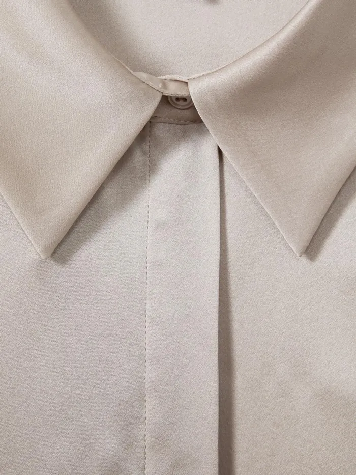 Women Reiss Blouses and Shirts Hailey Silk Shirt Champagne