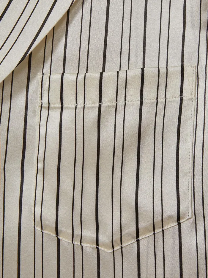 Women Reiss Blouses and Shirts Silk Striped Shirt Whiteblack