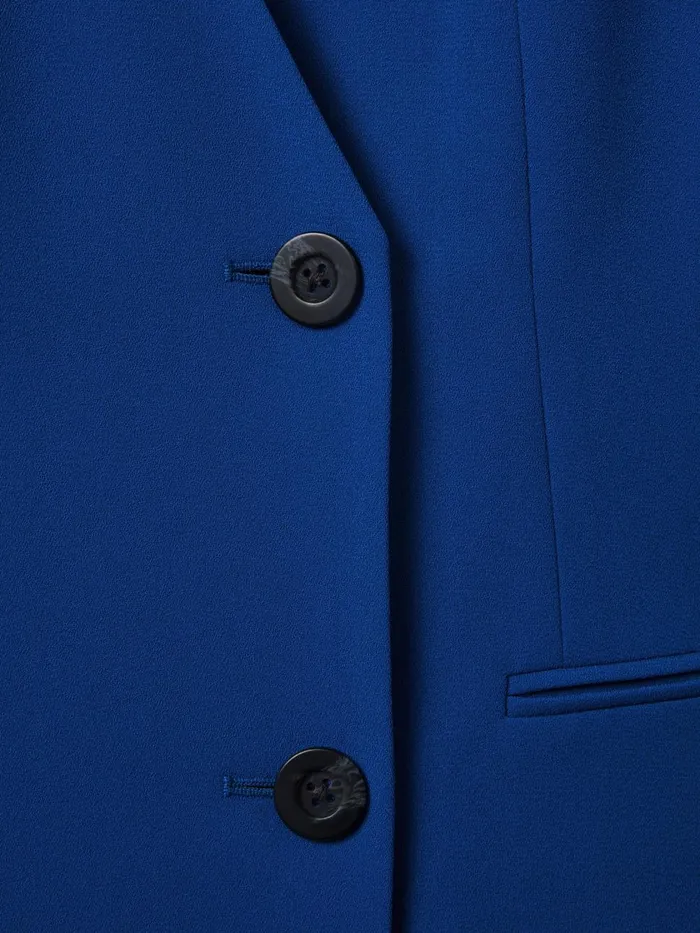 Women Reiss Brands Collarless Double Breasted Blazer Bright Blue