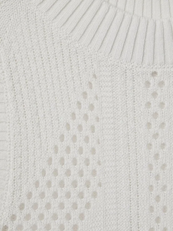 Women Reiss Brands Crochet Crew Neck Vest Ivory