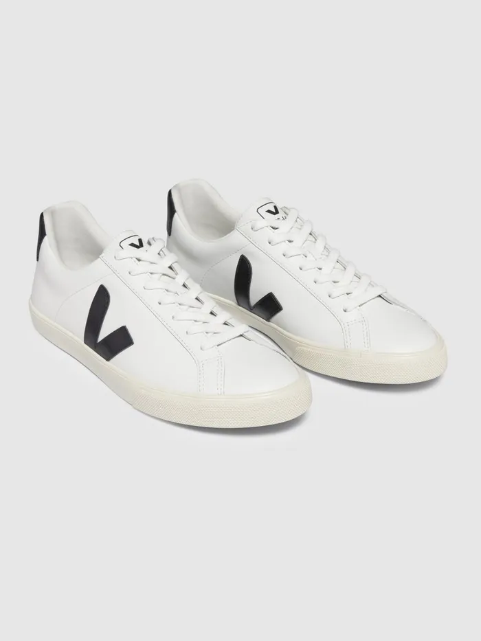 Women Reiss Brands Leather Trainers Extra White Black