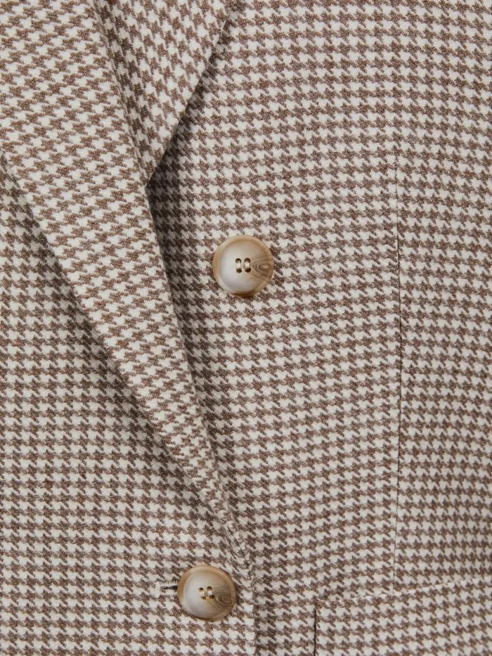 Women Reiss Coats Ella Wool Blend Double Breasted Dogtooth Blazer Beige Check