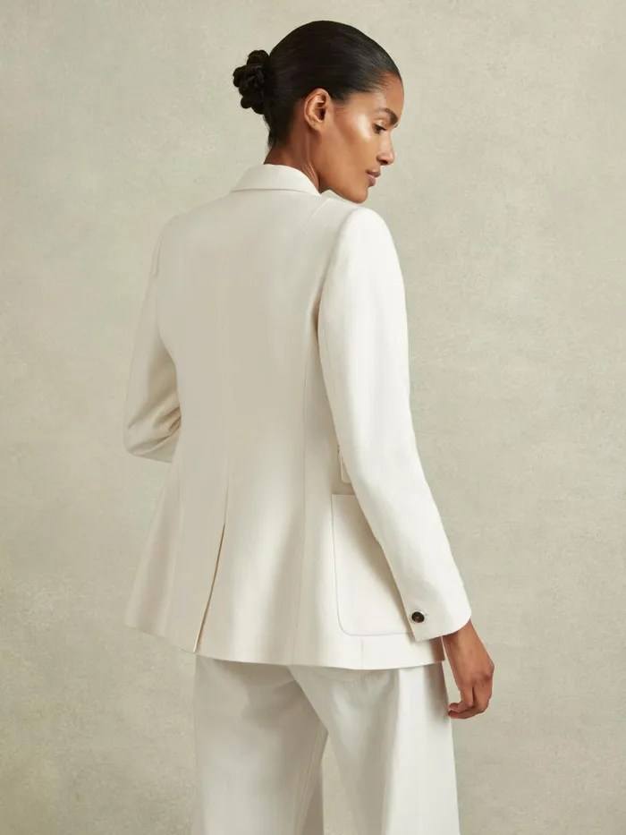Women Reiss Coats Larsson Double Breasted Twill Blazer White