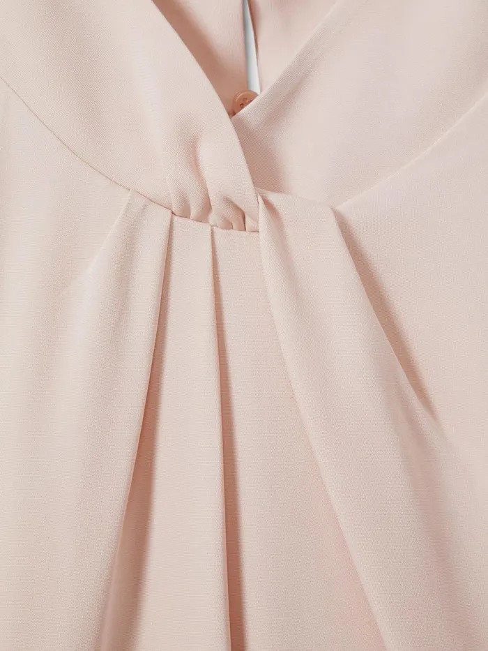 Women Reiss Dresses Andressa Twist Neck Cut Out Midi Dress Nude