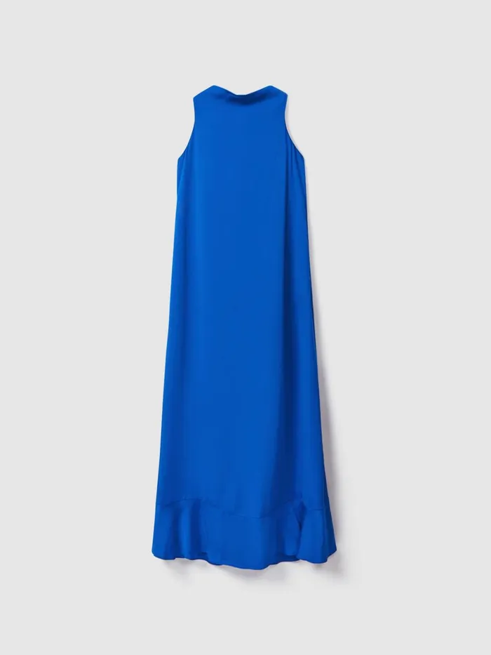 Women Reiss Dresses Dina Tie Neck Column Maxi Dress Cobalt Blue