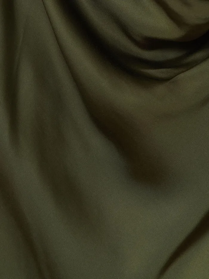 Women Reiss Dresses Isabel Satin Cowl Neck Midi Dress Khaki