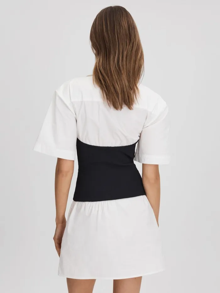 Women Reiss Dresses Quan Hybrid Shirt Mini Dress White