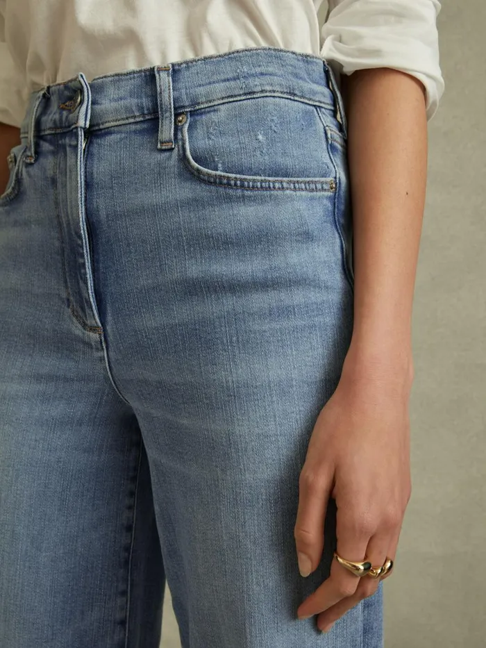 Women Reiss Jeans Ameria Palazzo Jeans Light Blue
