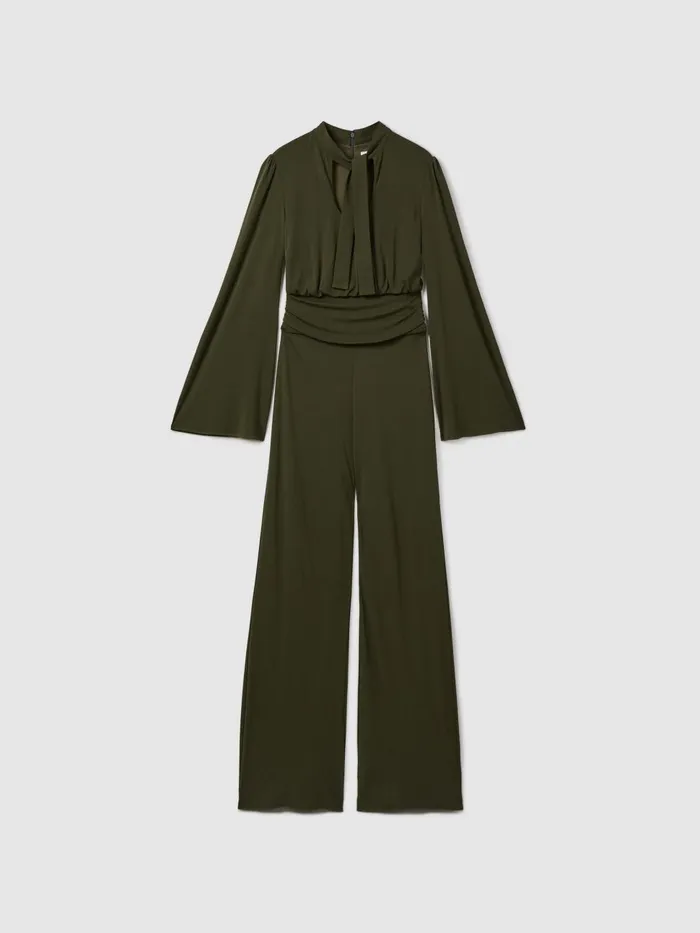 Women Reiss Jumpsuits and Playsuits Seaweed Wide Leg Jumpsuit Seaweed