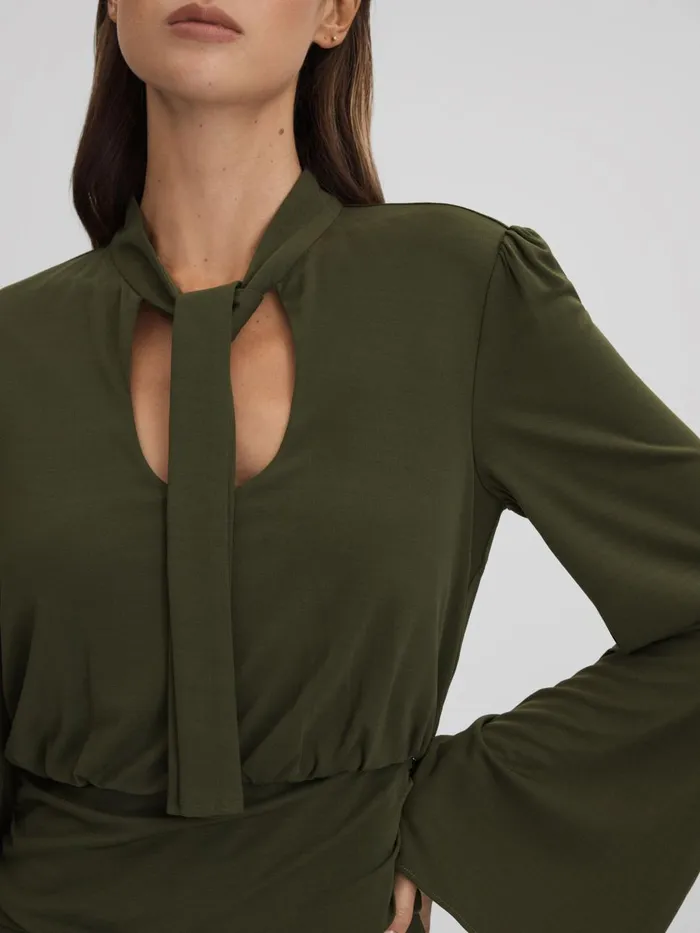 Women Reiss Jumpsuits and Playsuits Seaweed Wide Leg Jumpsuit Seaweed