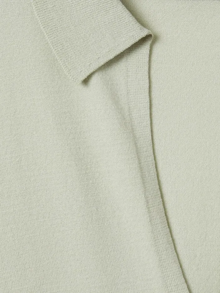 Women Reiss Knitwear Nellie Knitted Collared VNeck Top Sage