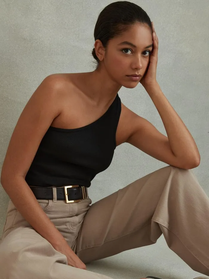 Women Reiss Pants Colorado Garment Dyed Wide Leg Trousers Light Camel
