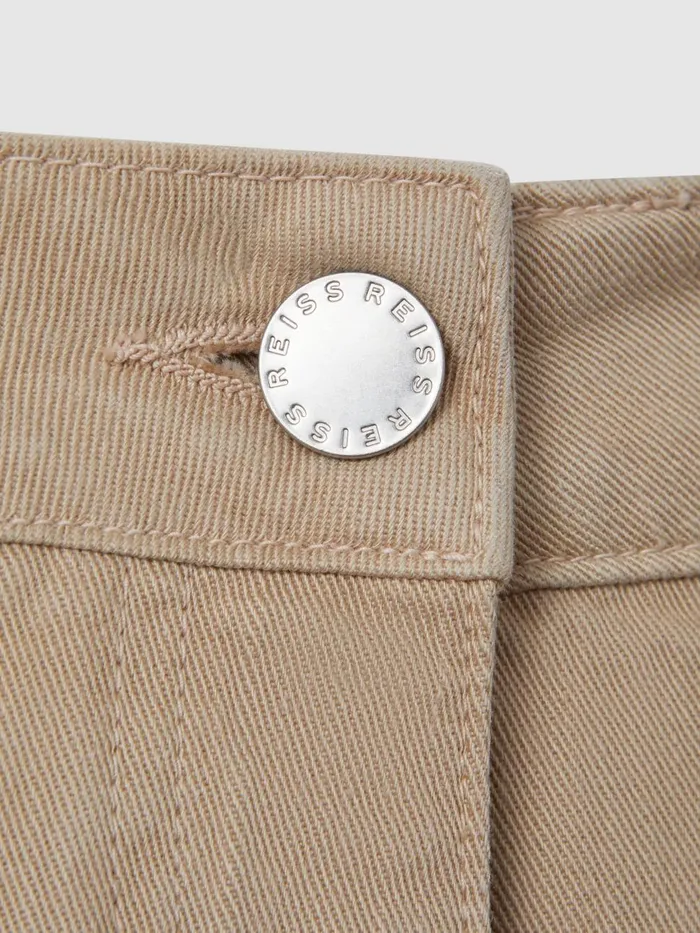 Women Reiss Pants Colorado Garment Dyed Wide Leg Trousers Light Camel