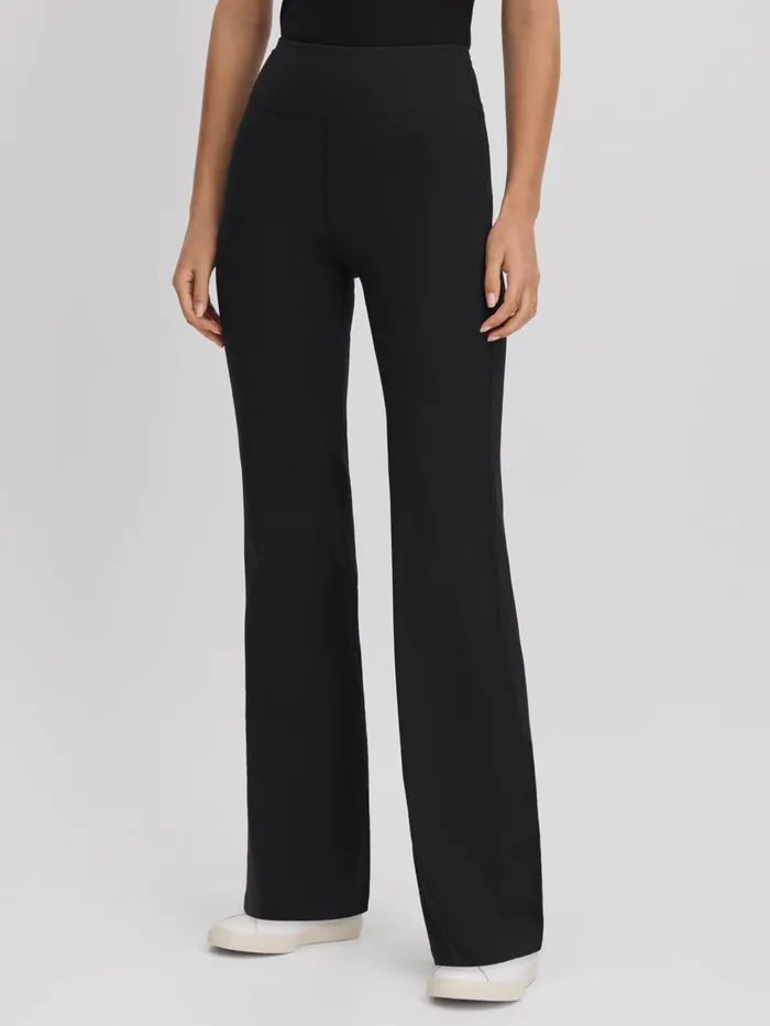 Women Reiss Pants Days Active High Rise Bootcut Leggings Black