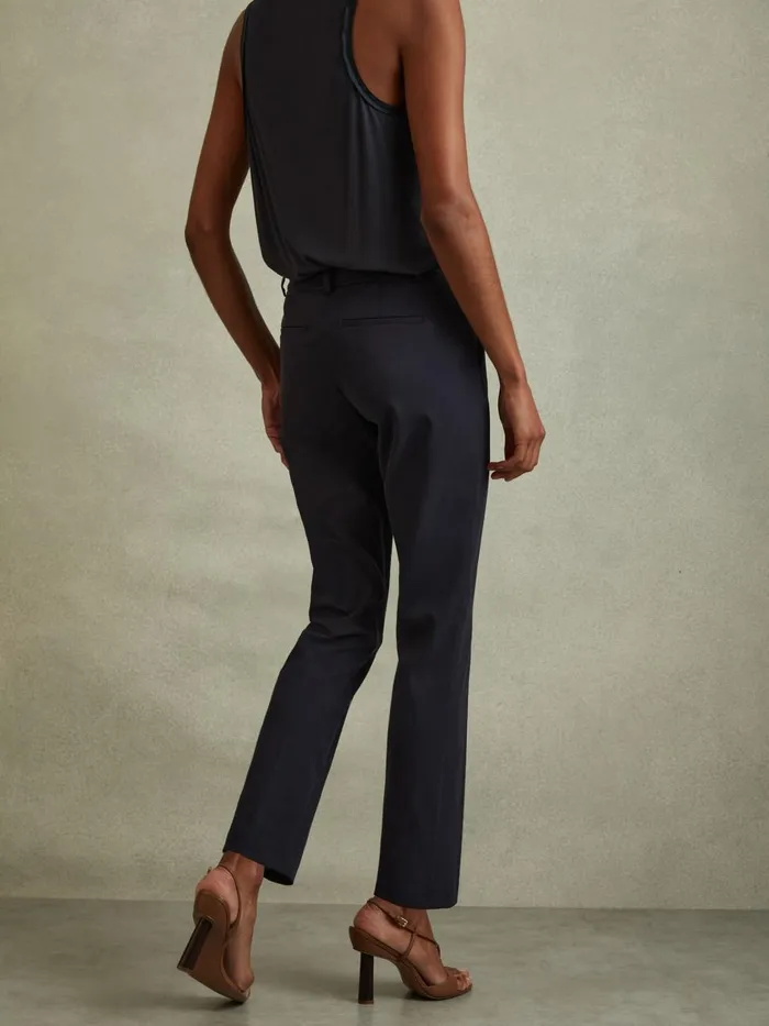 Women Reiss Pants Joanne Slim Fit Tailored Trousers Navy