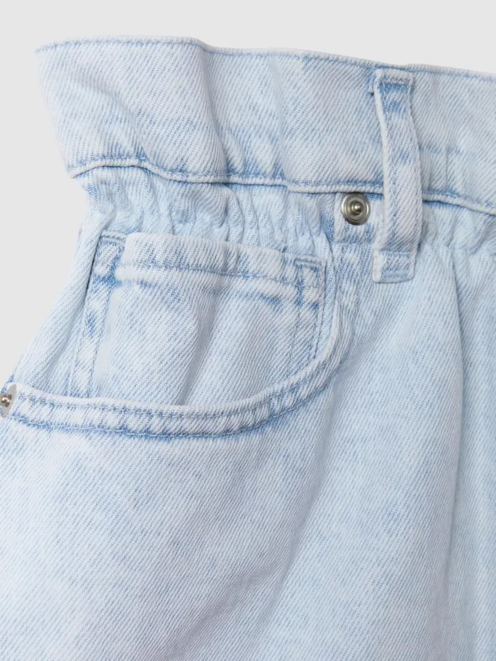 Women Reiss Shorts American Good American Elasticated Waist Distressed Denim Shorts Light Blue