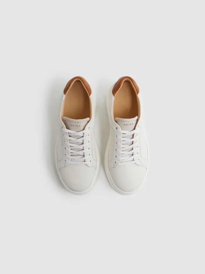 Women Reiss Sneakers Connie Chunky Leather Trainers White