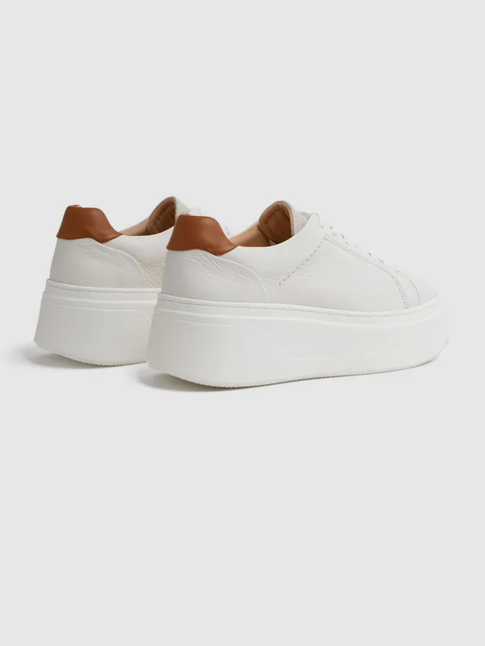 Women Reiss Sneakers Connie Chunky Leather Trainers White