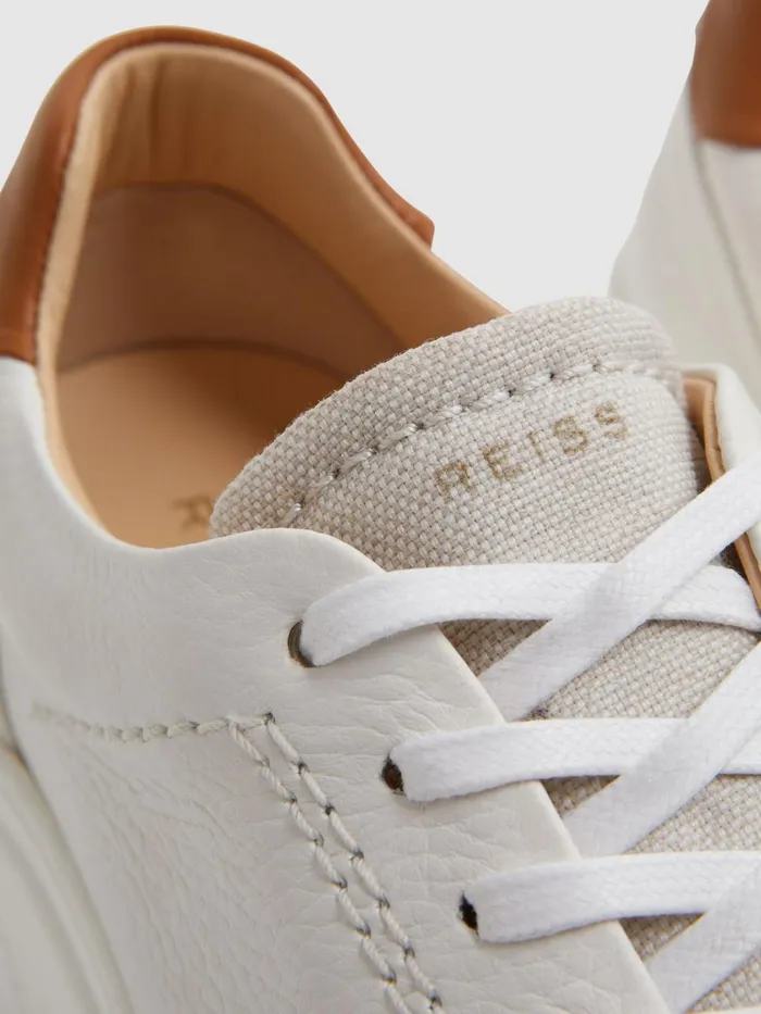Women Reiss Sneakers Connie Chunky Leather Trainers White