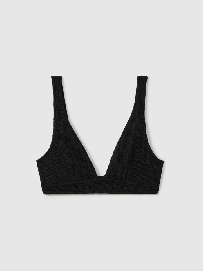 Women Reiss Swimwear American Good American Always Fits Textured Bikini Top Black