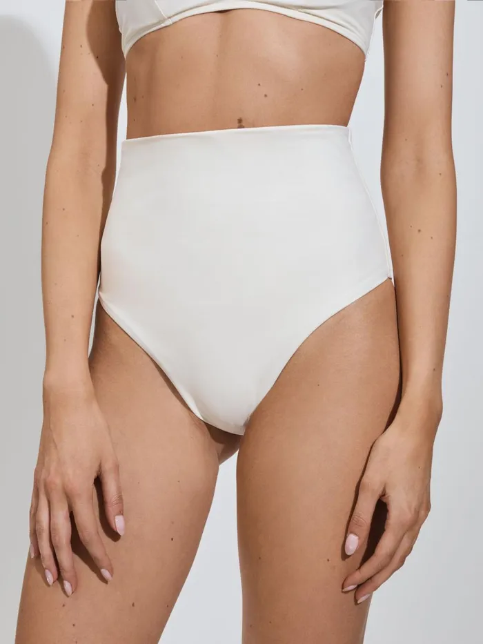 Women Reiss Swimwear Born High Rise Bikini Bottoms Pearl