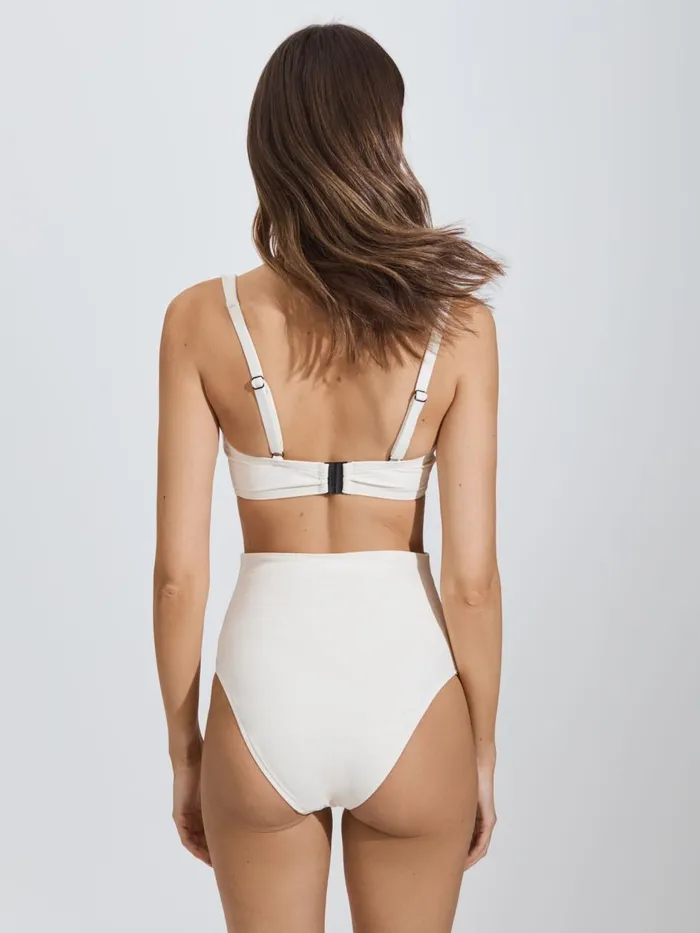 Women Reiss Swimwear Born High Rise Bikini Bottoms Pearl