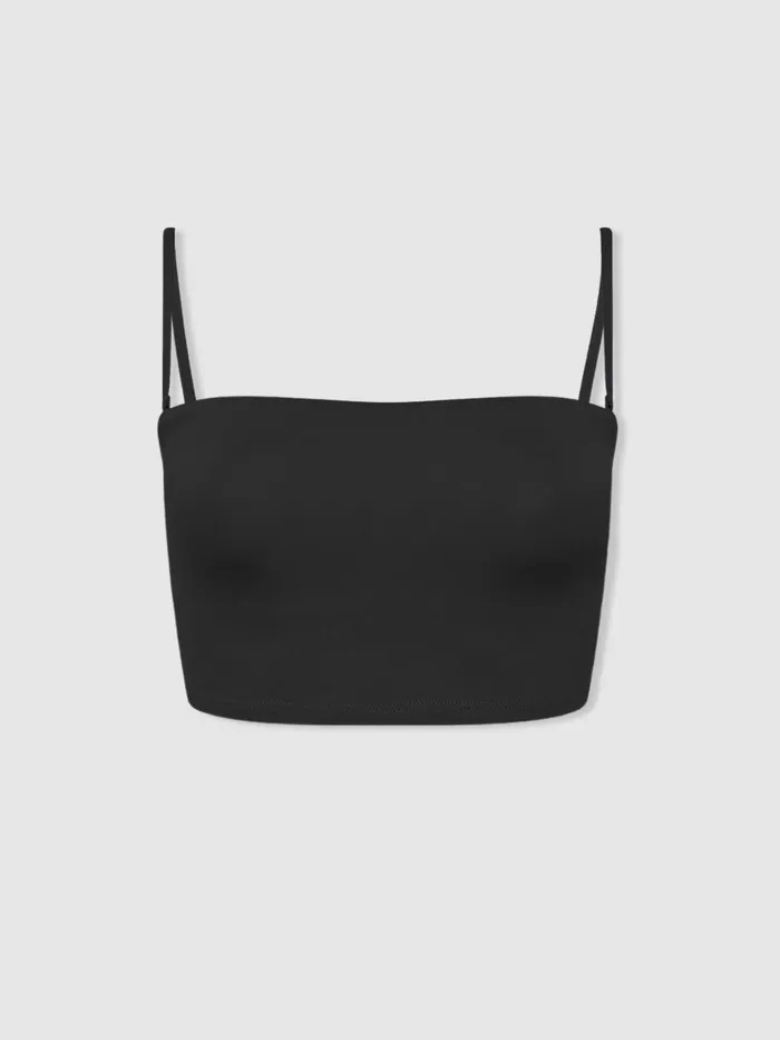 Women Reiss Swimwear Born Removable Strap Bandeau Bikini Top Black