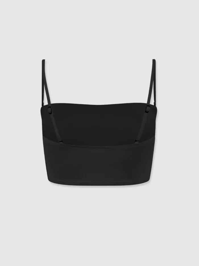 Women Reiss Swimwear Born Removable Strap Bandeau Bikini Top Black