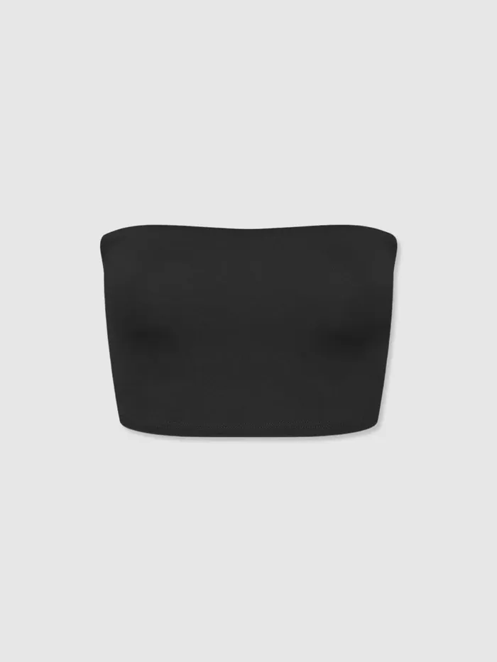 Women Reiss Swimwear Born Removable Strap Bandeau Bikini Top Black