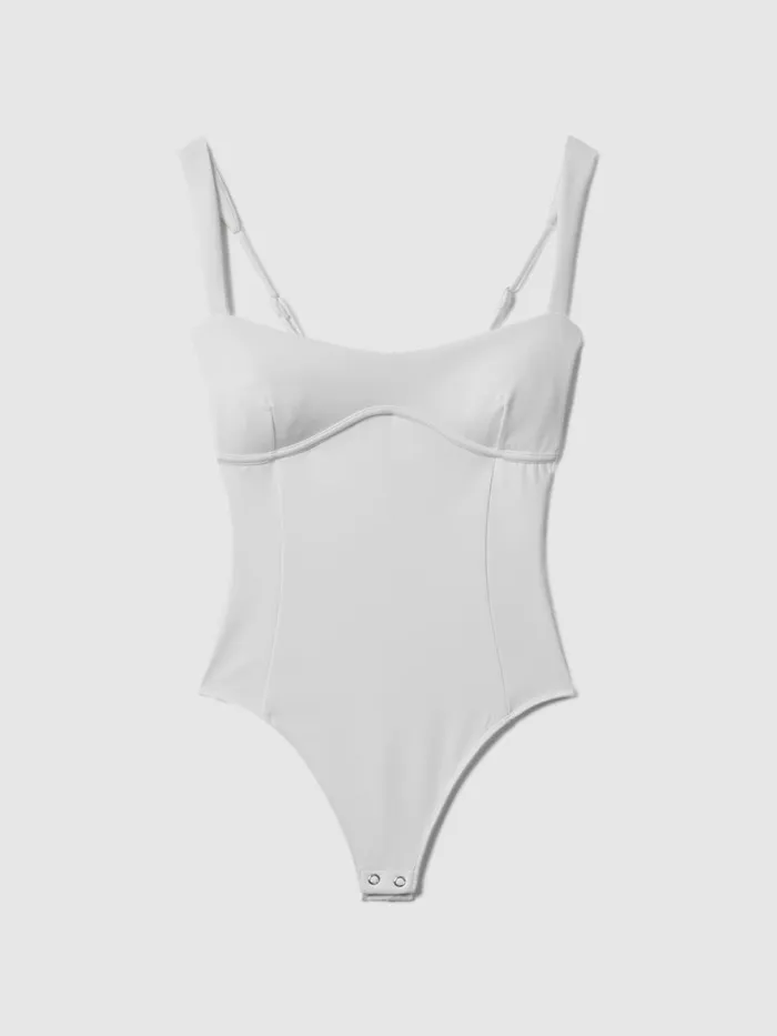 Women Reiss Tops American Good American Sweetheart Scuba Thong Bodies White