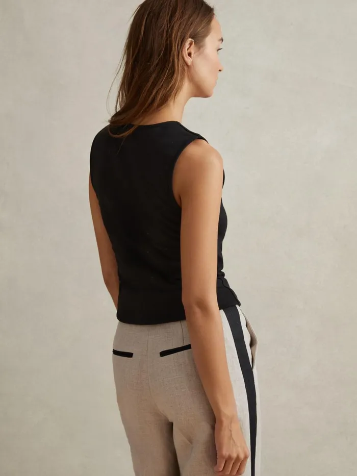 Women Reiss Tops Courtney Scoop Neck Vest Black