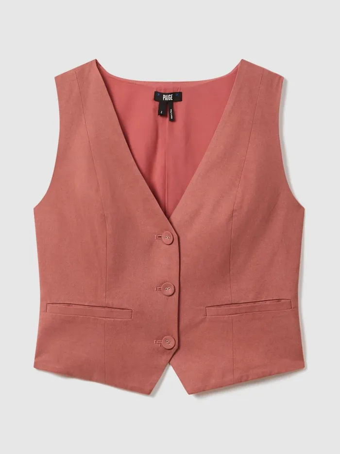 Women Reiss Tops Dusk Pink Tailored Single Breasted Waistcoat Dusk Pink