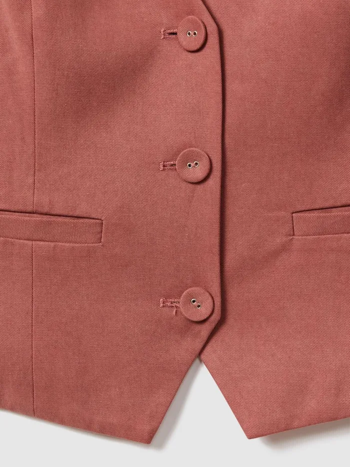 Women Reiss Tops Dusk Pink Tailored Single Breasted Waistcoat Dusk Pink