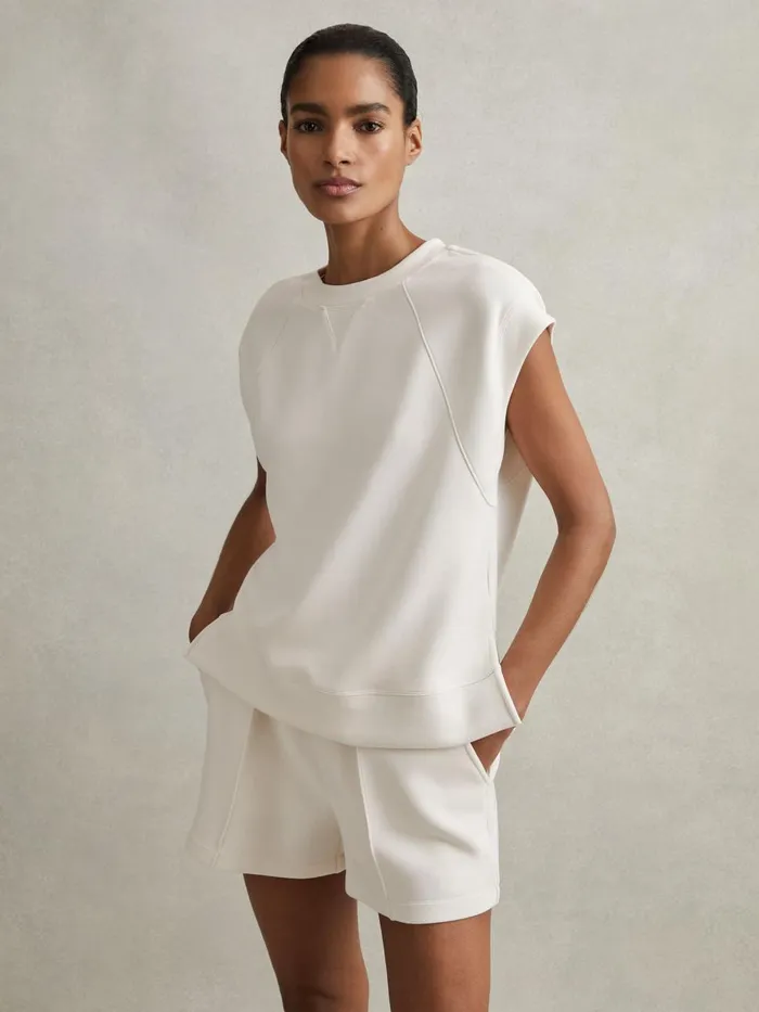 Women Reiss Tops Joanna Modal Blend CoOrd Sweatshirt Ivory