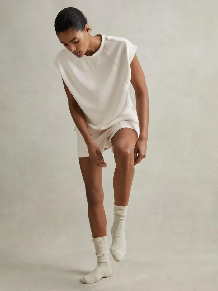 Women Reiss Tops Joanna Modal Blend CoOrd Sweatshirt Ivory
