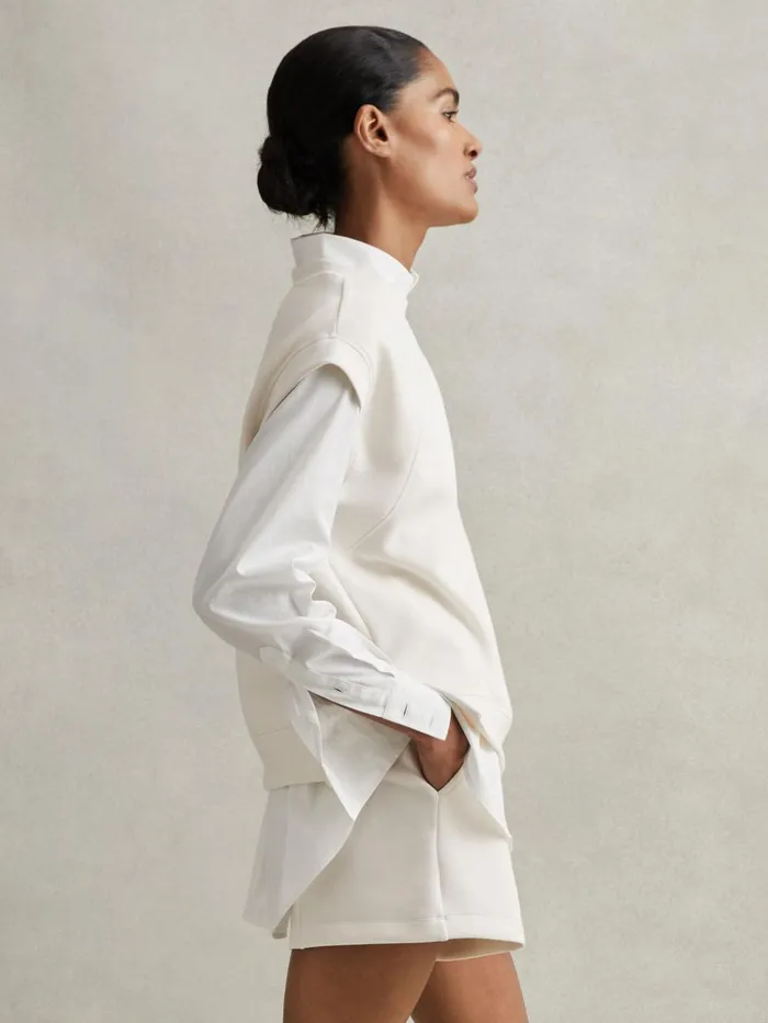 Women Reiss Tops Joanna Modal Blend CoOrd Sweatshirt Ivory