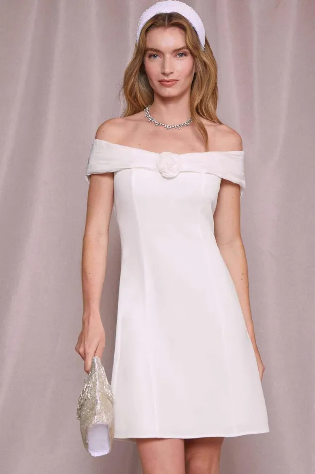 Women RIXO All Bridal Lorella Mini Dress Ivory
