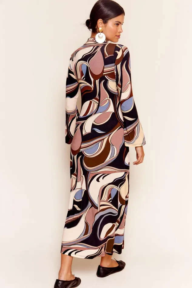 Women RIXO All Clothing Aiko Jersey Dress Swirl Mauve